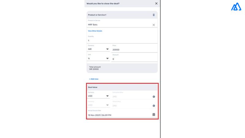 Enter Accurate Deal Information