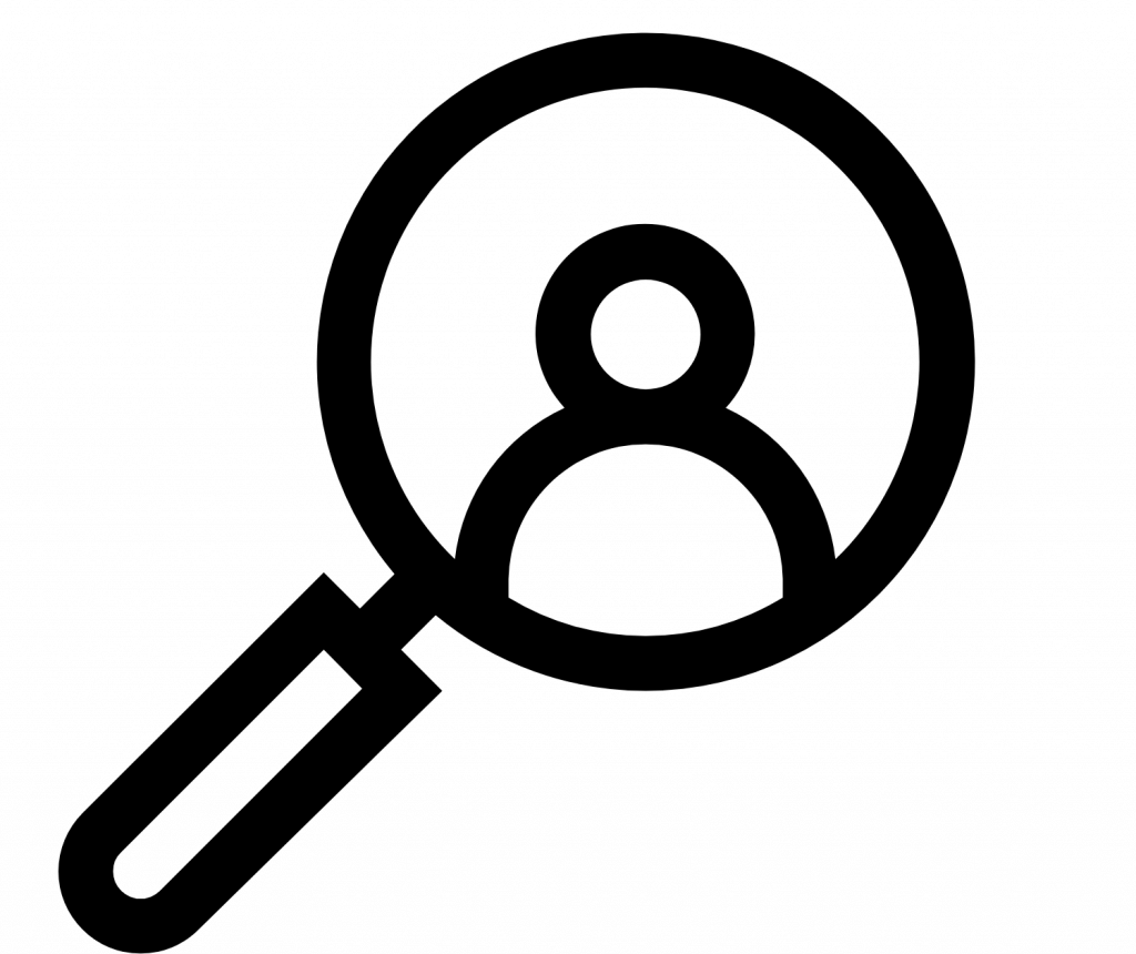 magnifying glass and customer