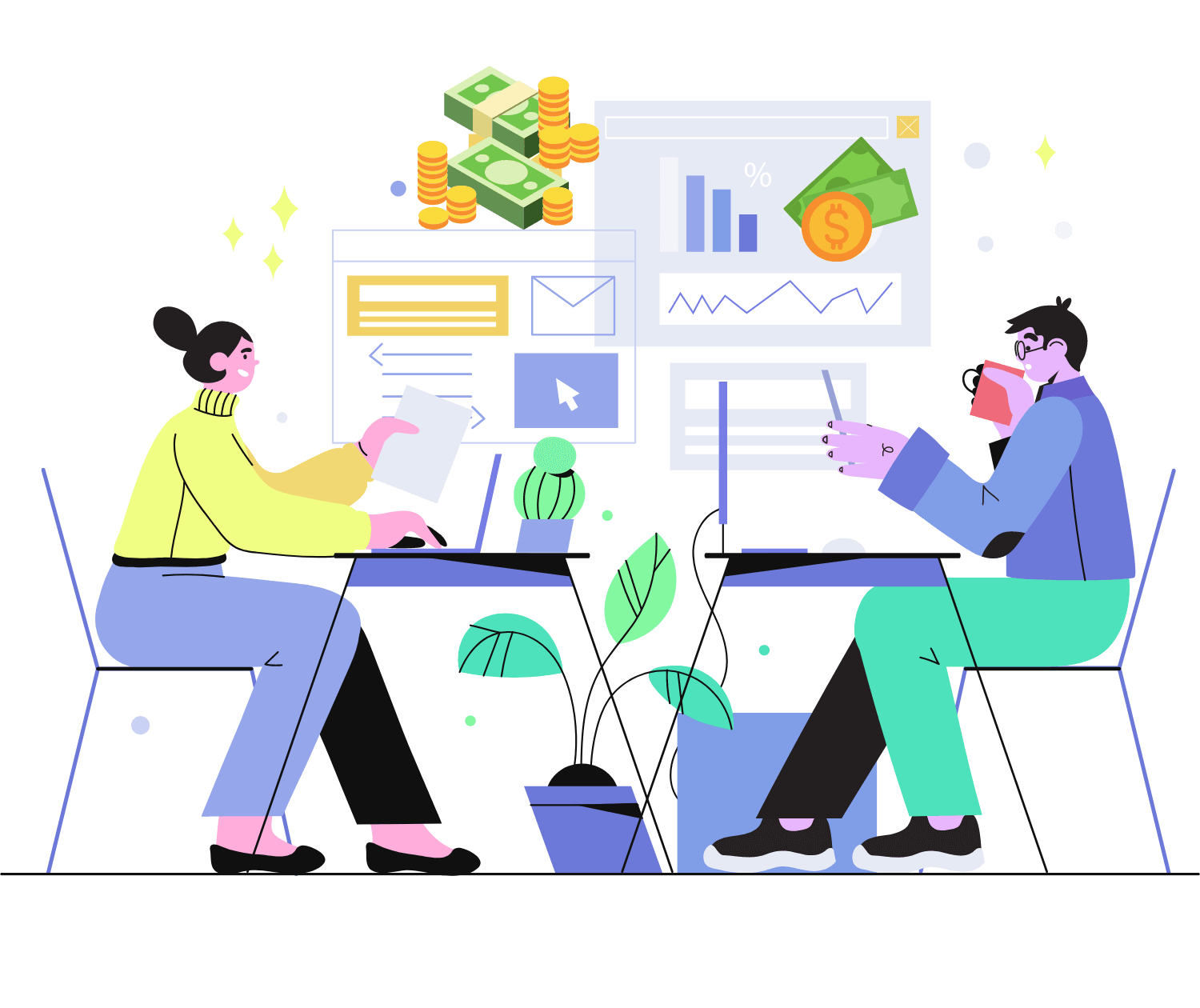 people sitting across table tabulating the Total Cost of Ownership of CRM